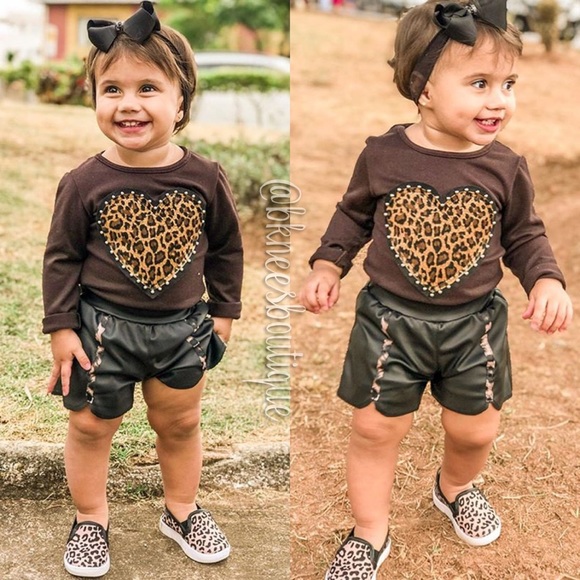 Babygirl Cheetah Leather Rockstar Boutique Set - Picture 5 of 6
